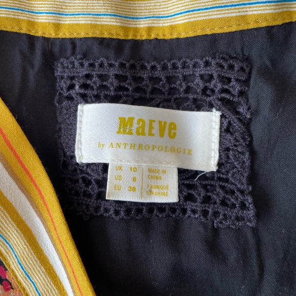 Maeve by Anthropologie Botanical Floral Faux Wrap Handkerchief Midi Dress Size 6 - Picture 8 of 9